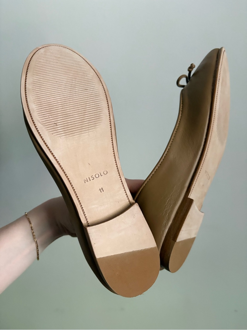 Nisolo Leather Bea Go to Ballet Flats in Tan Almond - Picture 8 of 8